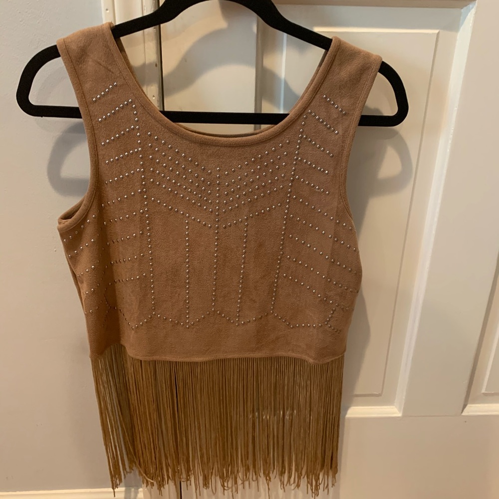 Aquamar Tan Fringe top